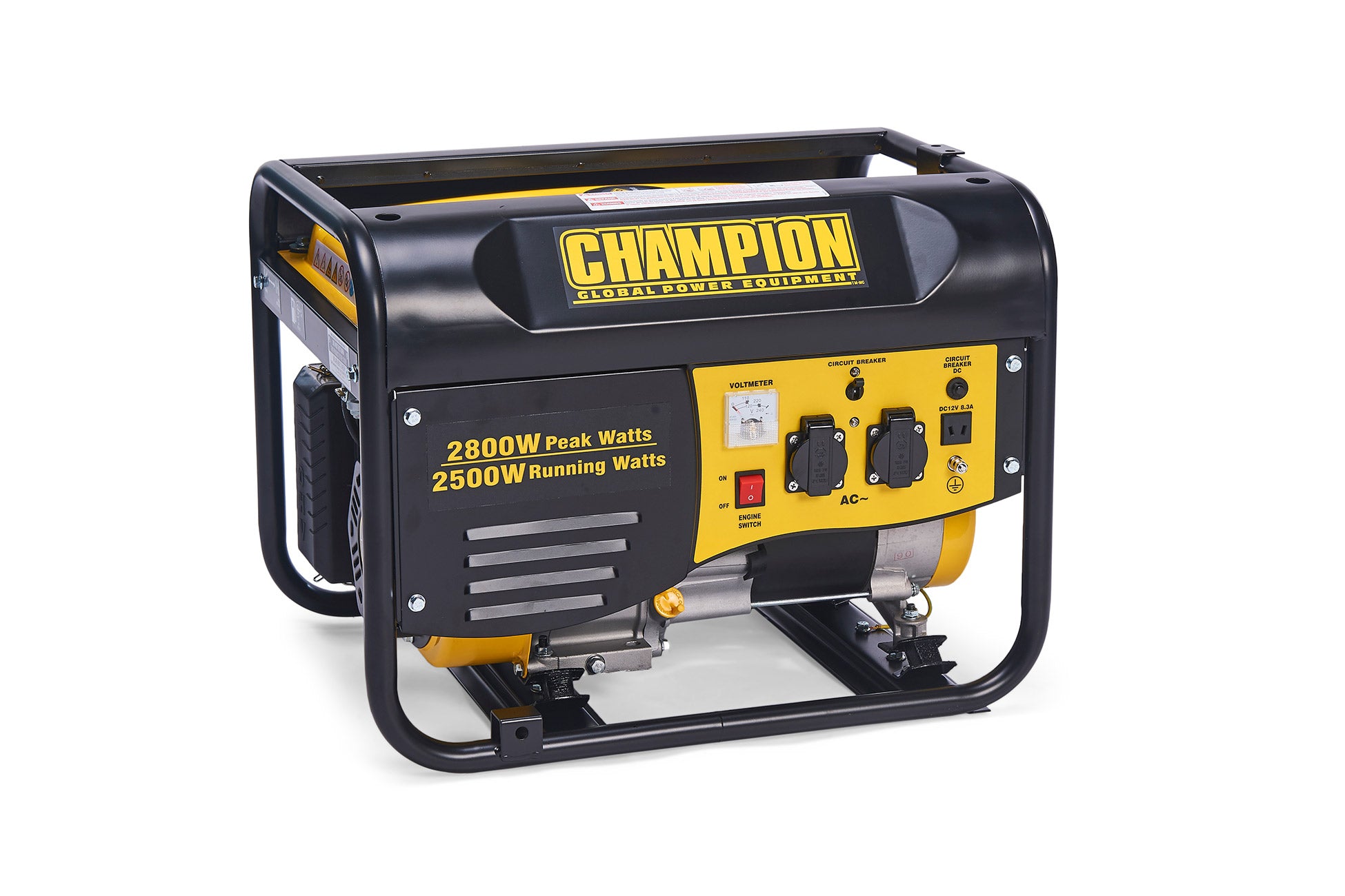 Front side view of Champion 2800 Watt Petrol Generator
