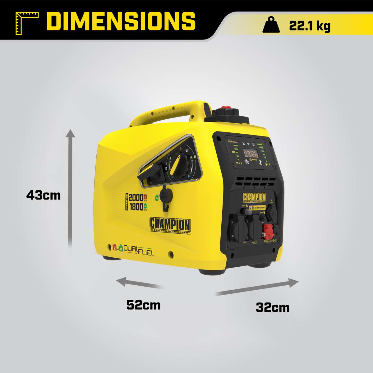 Dwupaliwowy generator Champion 2000 W LPG