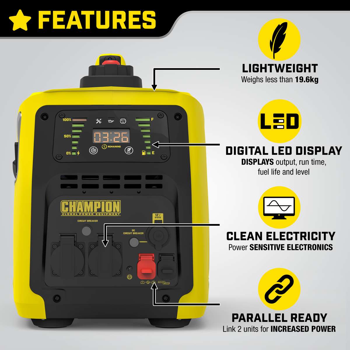 Generator benzynowy Champion 2000 W z inwerterem