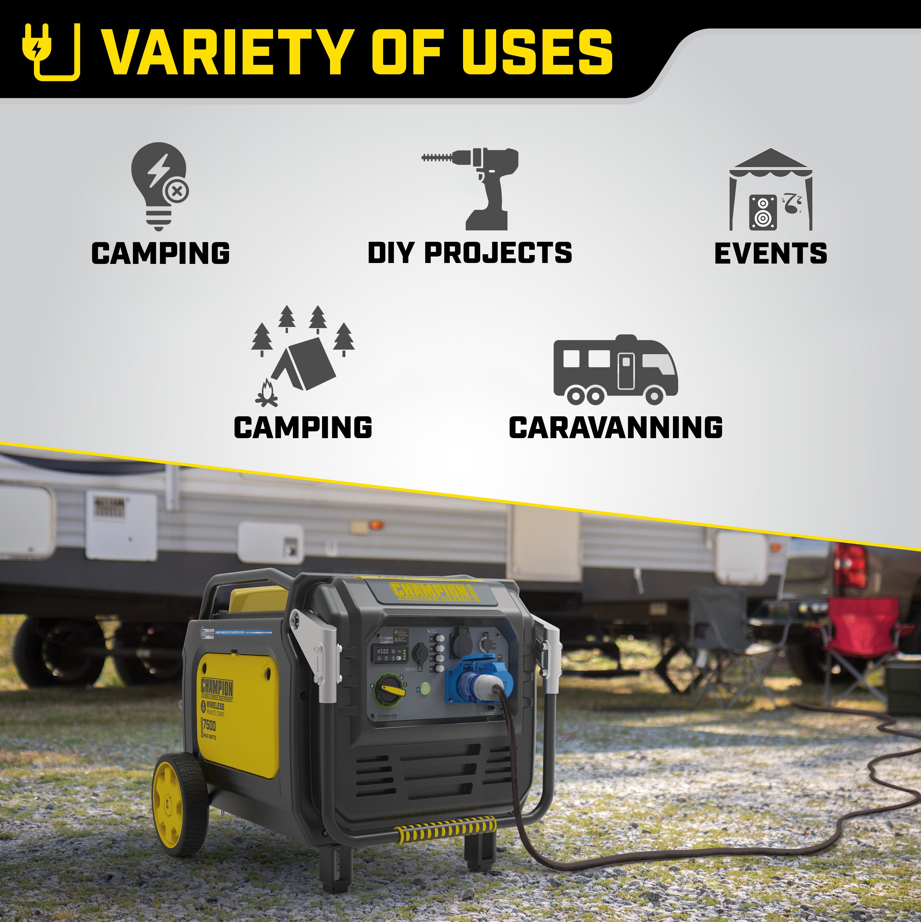 Generator benzynowy Champion o mocy 7500 W z inwerterem